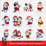 Boston College Eagles Bluey Christmas NCAA Bundle 12 SVG Eps Dxf Png File, Digital Download, Instant Download