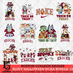 Boston College Eagles Bluey Halloween NCAA 12 SVG Eps Dxf Png File, Bundle NCAA svg, Digital Download, Instant Download