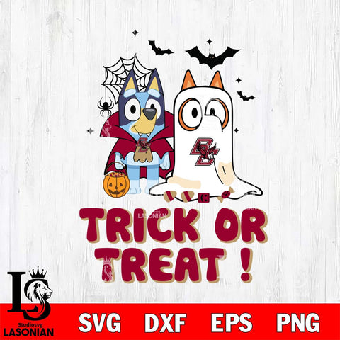 Boston College Eagles Bluey Trick or Treat Halloween Svg Eps Dxf Png File, Digital Download, Instant Download