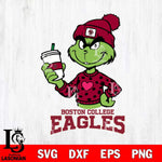 Boston College Eagles Boujee Grinch Heart Christmas Cut Files Cricut, Svg Dxf Eps Png file, Digital download , Silhouette