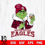 Boston College Eagles Boujee Grinch Leopard Christmas Cut Files Cricut, Svg Dxf Eps Png file, Digital download , Silhouette