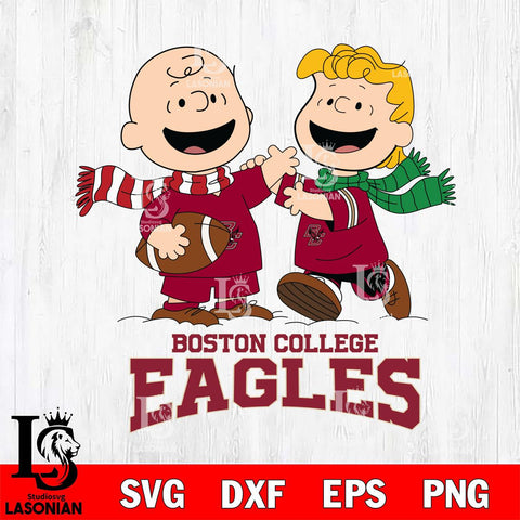 Boston College Eagles Charlie Brown & Linus Football Cricut,Christmas SVG DXF EPS PNG FILE, NCAA Digital Download,Instant Download, Silhouette