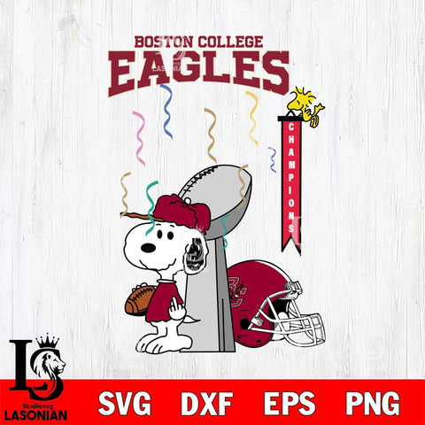 Boston College Eagles Charlie Brown and Snoopy Super Bowl Svg Eps Dxf Png File, NCAA svg , Digital Download , Instant Download, Cricut File