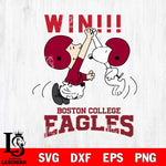 Boston College Eagles Charlie Brown and Snoopy Win Svg Eps Dxf Png File, NCAA svg , Digital Download , Instant Download, Cricut File