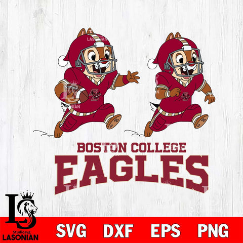 Boston College Eagles Chip & Dale Football Cricut,Christmas SVG DXF EPS PNG FILE, NCAA Digital Download,Instant Download, Silhouette