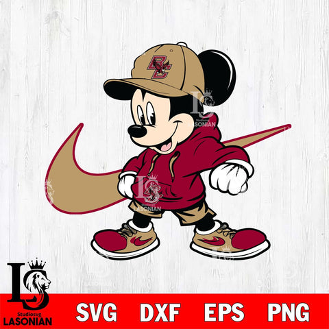Boston College Eagles Cool Mickey Mouse Svg Eps Dxf Png File, NCAA svg, Digital Download, Instant Download