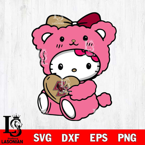 Boston College Eagles Cute Hello Kitty 3 Svg Eps Dxf Png File, Digital Download, Instant Download