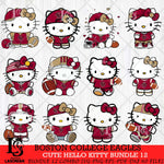 Boston College Eagles Cute Hello Kitty Bundle 12 SVG Eps Dxf Png File, NCAA Bundle svg, Digital Download, Instant Download