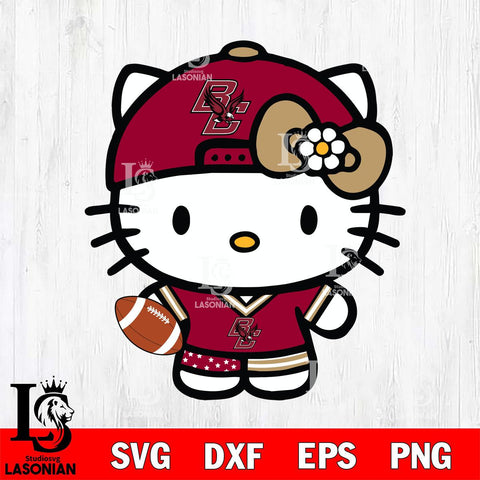 Boston College Eagles Cute Hello Kitty Football 10 Svg Eps Dxf Png File, NCAA svg, Digital Download, Instant Download