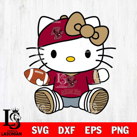 Boston College Eagles Cute Hello Kitty Football 11 Svg Eps Dxf Png File, NCAA svg, Digital Download, Instant Download