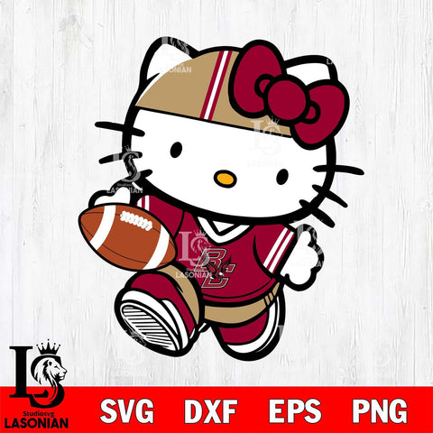 Boston College Eagles Cute Hello Kitty Football 9 Svg Eps Dxf Png File, NCAA svg, Digital Download, Instant Download