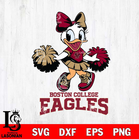 Boston College Eagles Daisy Duck Cheerleader Disney, Svg Eps Dxf Png File, Digital Download