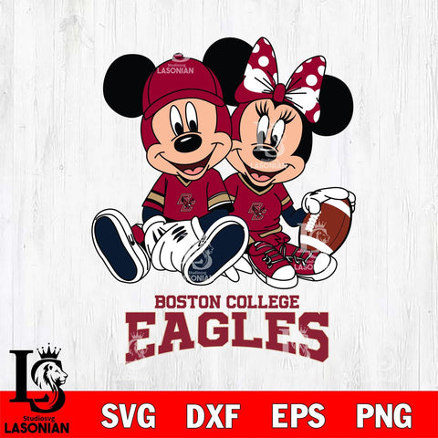 Boston College Eagles Disney Mickey And Minnie Football Svg Eps Dxf Png File, NCAA svg , Digital Download , Instant Download, Cricut File