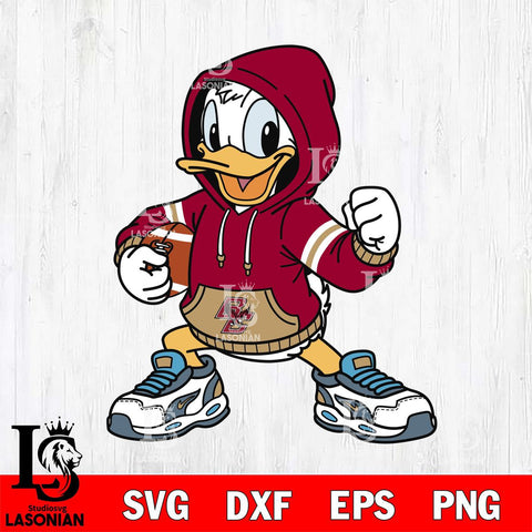 Boston College Eagles Donald Duck Disney Christmas File Cut, NCAA SVG DXF EPS PNG FILE, Digital Download , Criucut , Silhouette