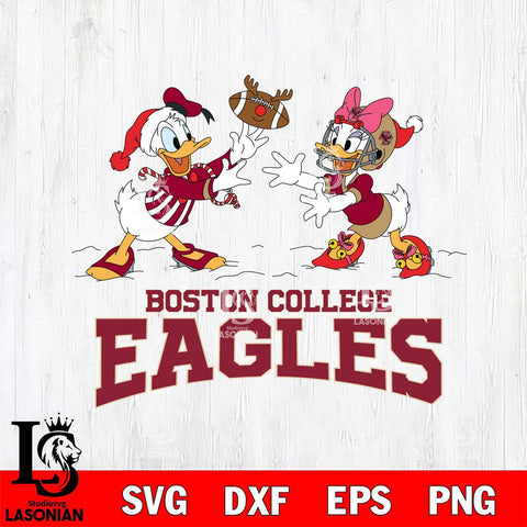 Boston College Eagles Donald Duck & Daisy Duck Football Cricut,Christmas SVG DXF EPS PNG FILE, NCAA Digital Download,Instant Download, Silhouette