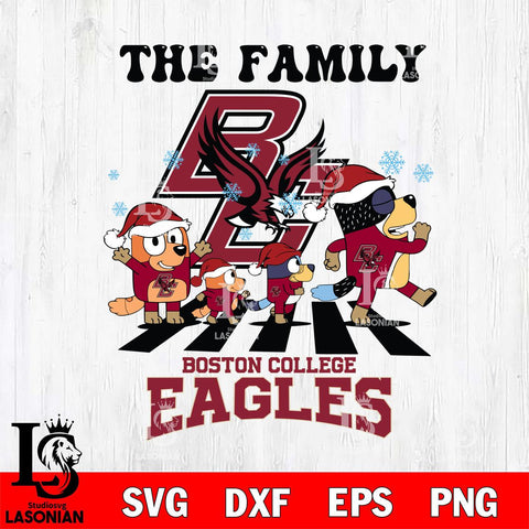 Boston College Eagles Family Bluey Christmas Svg Eps Dxf Png File, Digital Download
