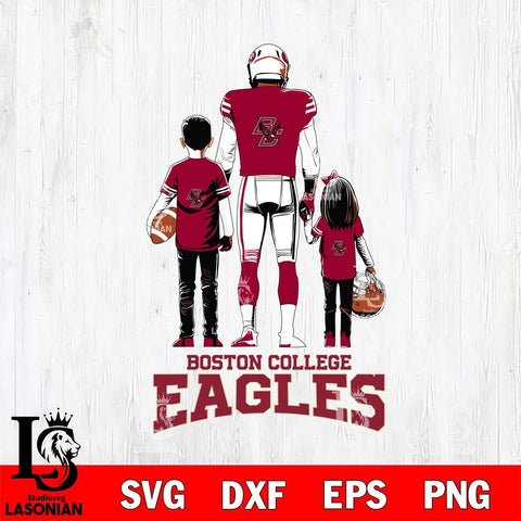 Boston College Eagles Father And Child Football SVG DXF EPS PNG FILE,NCAA SVG, Father day Digital Download,Instant Download, Silhouette