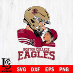 Boston College Eagles Father And Child Rugby SVG DXF EPS PNG FILE,NCAA SVG, Father day Digital Download,Instant Download, Silhouette