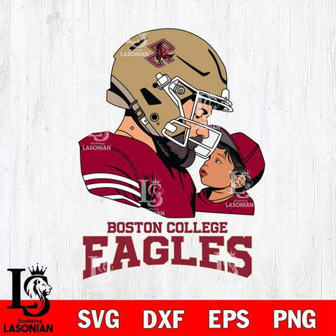 Boston College Eagles Father And Child Rugby SVG DXF EPS PNG FILE,NCAA SVG, Father day Digital Download,Instant Download, Silhouette