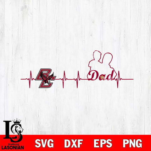 Boston College Eagles Father Heart Beat Svg Eps Dxf Png File, Digital Download, Instant Download