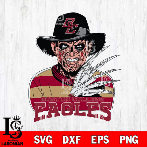 Boston College Eagles Freddy Krueger Horror Halloween Svg Eps Dxf Png File, NCAA svg, Digital Download, Instant Download