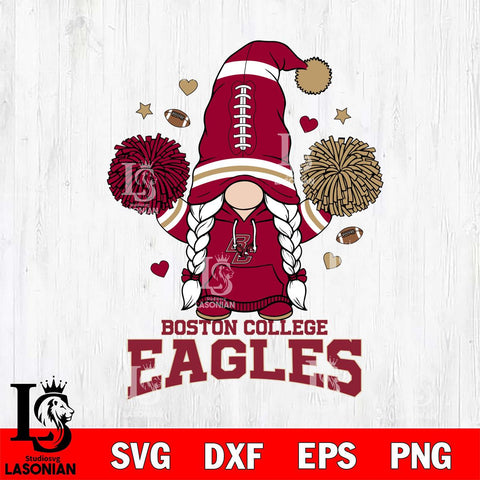 Boston College Eagles Gnome cheerleader File Cut, NCAA SVG, Digital Download , Criucut , Silhouette
