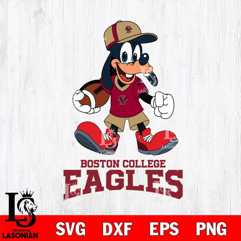 Boston College Eagles Goofy Football Player SVG DXF EPS PNG FILE,NCAA svg ,Football Digital Download,Instant Download, Silhouette