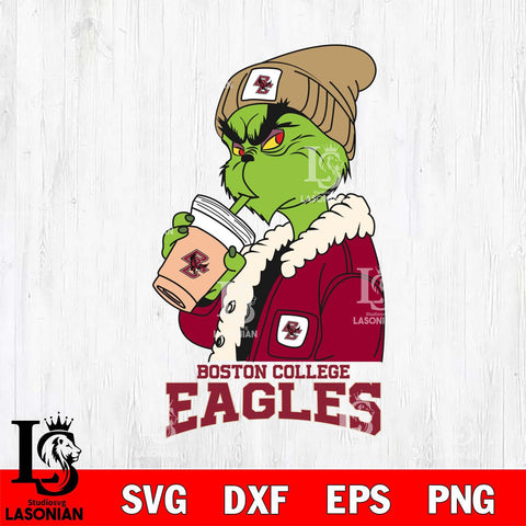 Boston College Eagles Grinch Bougie Football Svg Eps Dxf Png File, Digital Download, Instant Download