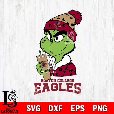Boston College Eagles Grinch Bougie Leopard Svg Eps Dxf Png File, Digital Download, Instant Download