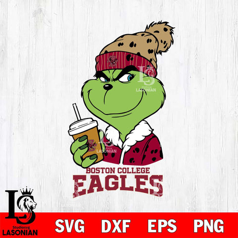 Boston College Eagles Grinch hat Svg Eps Dxf Png File, Digital Download, Instant Download