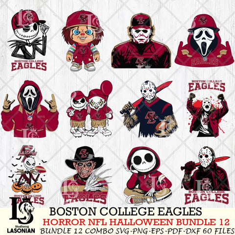Boston College Eagles Halloween Bundle 12 SVG Svg Eps Dxf Png File, NCAA bundle svg, Digital Download, Instant Download