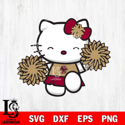 Boston College Eagles Hello Kitty Cheerleader Svg Eps Dxf Png File, Digital Download, Instant Download