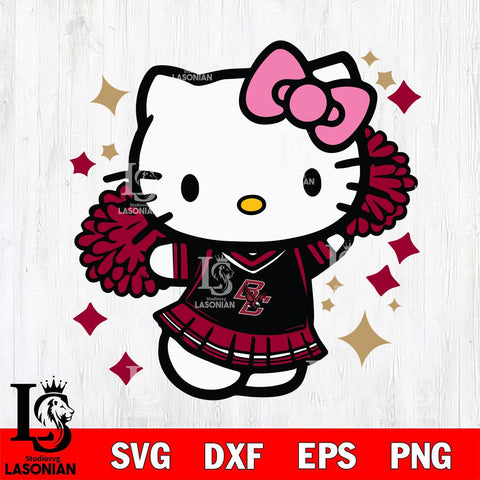 Boston College Eagles Hello Kitty Cheerleader 4 Svg Eps Dxf Png File, Digital Download, Instant Download