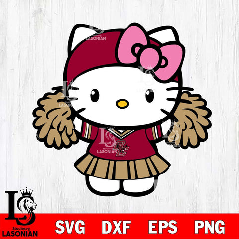 Boston College Eagles Hello Kitty Cheerleader 5 Svg Eps Dxf Png File, Digital Download, Instant Download