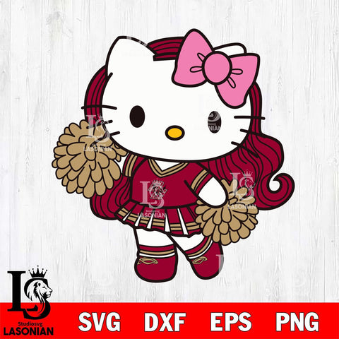 Boston College Eagles Hello Kitty Cheerleader 7 Svg Eps Dxf Png File, Digital Download, Instant Download