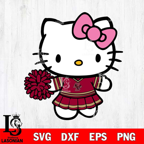 Boston College Eagles Hello Kitty Cheerleader 8 Svg Eps Dxf Png File, Digital Download, Instant Download