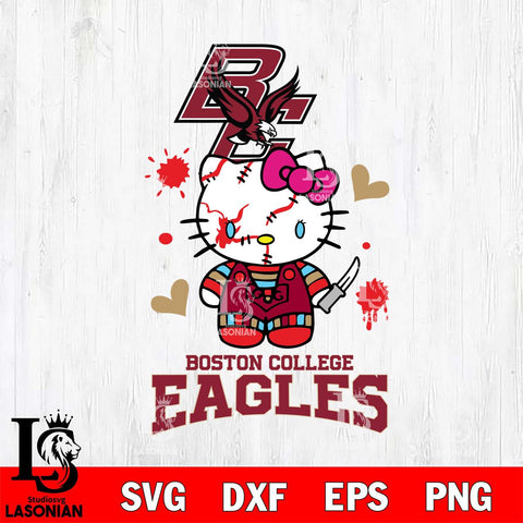 Boston College Eagles Hello Kitty Horror 2 Svg Eps Dxf Png File, Digital Download