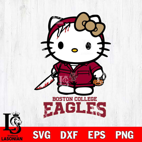 Boston College Eagles Hello Kitty Horror 5 Svg Eps Dxf Png File, Digital Download