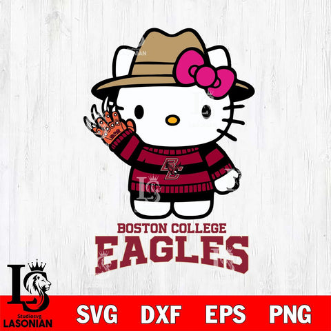 Boston College Eagles Hello Kitty Horror 6 Svg Eps Dxf Png File, Digital Download
