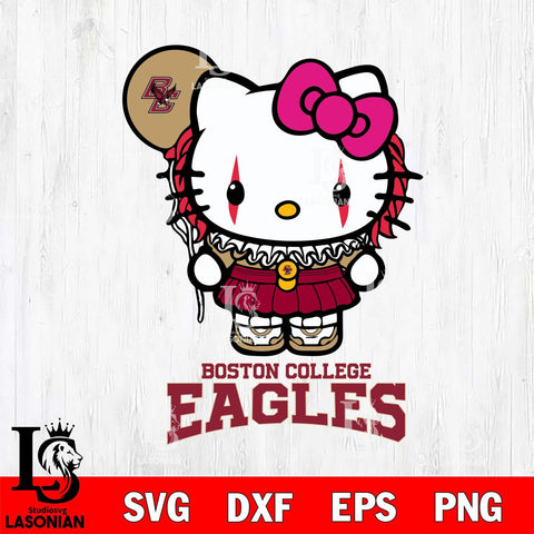 Boston College Eagles Hello Kitty Horror 7 Svg Eps Dxf Png File, Digital Download