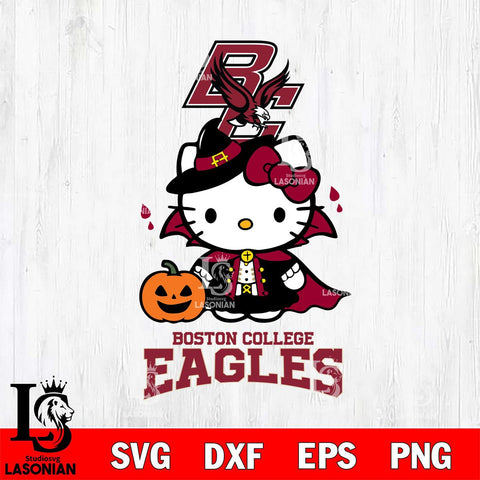 Boston College Eagles Hello Kitty Horror 9 Svg Eps Dxf Png File, Digital Download