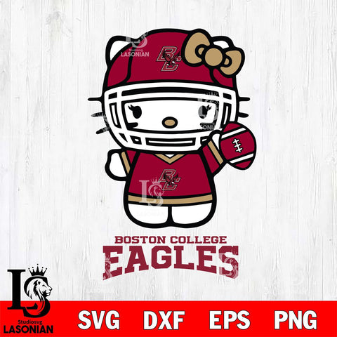 Boston College Eagles Hello Kitty NCAA 1 Svg Eps Dxf Png File, Digital Download, Instant Download