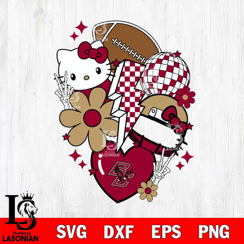 Boston College Eagles Hello Kitty NCAA 2 Svg Eps Dxf Png File, Digital Download, Instant Download