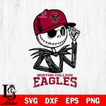 Boston College Eagles Jack Skellington 3 Halloween Svg Eps Dxf Png File, NCAA svg, Digital Download, Instant Download