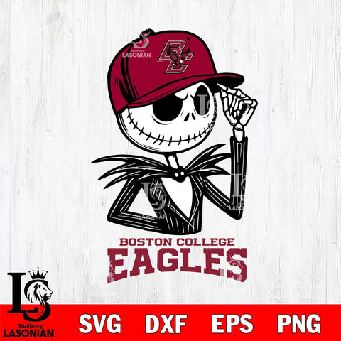 Boston College Eagles Jack Skellington 3 Halloween Svg Eps Dxf Png File, NCAA svg, Digital Download, Instant Download
