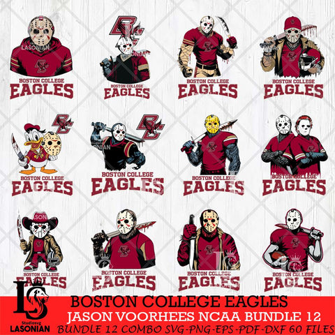Boston College Eagles Jason Voorhees NCAA Bundle 12 SVG Svg Eps Dxf Png File, Digital Download