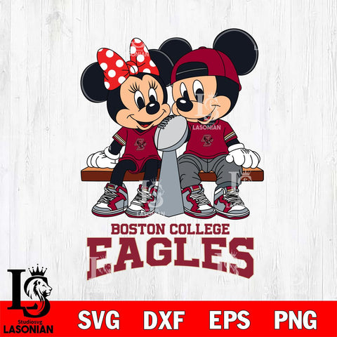 Boston College Eagles Mickey And Minnie Football Champions Svg Eps Dxf Png File, NCAA svg , Digital Download , Instant Download, Cricut File