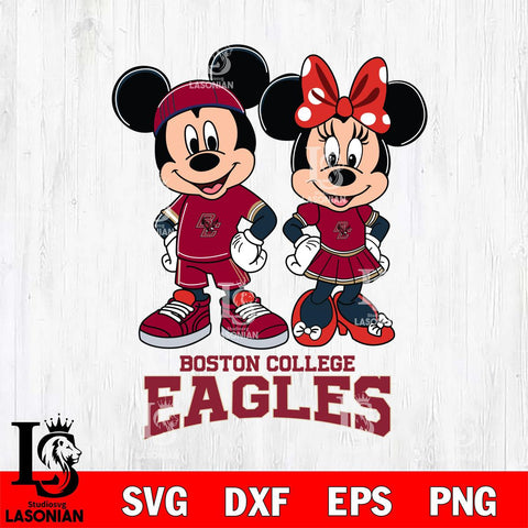 Boston College Eagles Mickey And Minnie Rugby Svg Eps Dxf Png File, NCAA svg , Digital Download , Instant Download, Cricut File