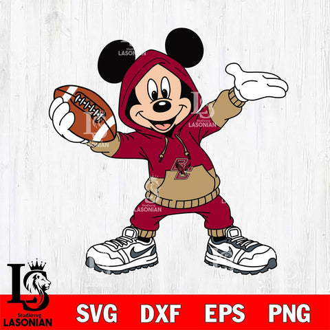 Boston College Eagles Mickey Disney Football Christmas File Cut, NCAA SVG DXF EPS PNG FILE, Digital Download , Criucut , Silhouette