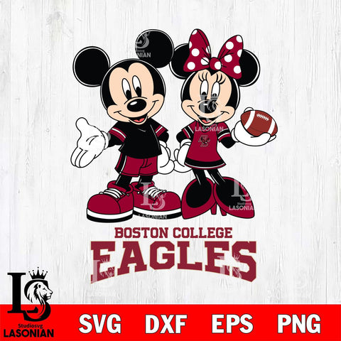 Boston College Eagles Mickey Minnie Football Svg Eps Dxf Png File, NCAA svg , Digital Download , Instant Download, Cricut File